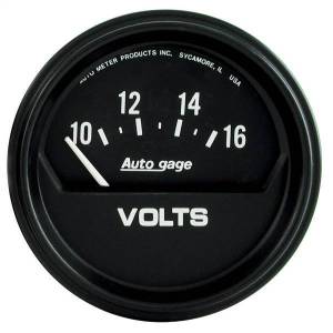 AutoMeter GAUGE VOLTMETER 2 5/8in. 16V ELEC BLACK AUTOGAGE - 2319