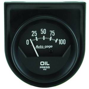 AutoMeter GAUGE CONSOLE OIL PRESS 2in. 100PSI MECH SHORT SWEEP BLACK AUTOGAGE - 2360