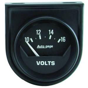 AutoMeter GAUGE CONSOLE VOLTMETER 2in. 16V SHORT SWEEP BLACK AUTOGAGE - 2362