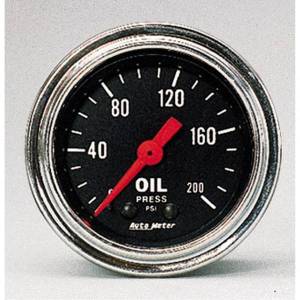 AutoMeter GAUGE OIL PRESSURE 2 1/16in. 200PSI MECHANICAL TRADITIONAL CHROME - 2422