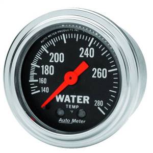 AutoMeter GAUGE WATER TEMP 2 1/16in. 140-280deg.F MECHANICAL TRADITIONAL CHROME - 2431