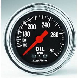 AutoMeter GAUGE OIL TEMP 2 1/16in. 140-280deg.F MECHANICAL TRADITIONAL CHROME - 2441