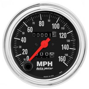 AutoMeter GAUGE SPEEDOMETER 3 3/8in. 160MPH MECHANICAL TRADITIONAL CHROME - 2494