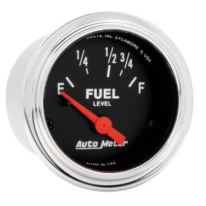 AutoMeter GAUGE FUEL LEVEL 2 1/16in. 73OE TO 10OF ELEC TRADITIONAL CHROME - 2515