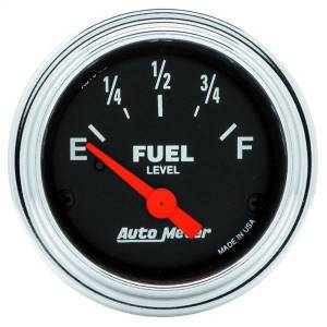 AutoMeter GAUGE FUEL LEVEL 2 1/16in. 240OE TO 33OF ELEC TRADITIONAL CHROME - 2516
