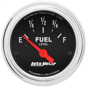 AutoMeter GAUGE FUEL LEVEL 2 1/16in. 73OE TO 10OF(AFTERMARKET LINEAR) ELEC TRAD CHROM - 2519