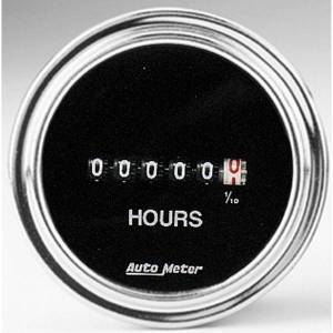 AutoMeter GAUGE HOURMETER 2 1/16in. 100K HOURS ELECTRIC (8V-32V) TRADITIONAL CHROME - 2587
