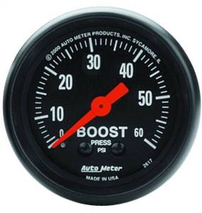 AutoMeter GAUGE BOOST 2 1/16in. 60PSI MECHANICAL Z-SERIES - 2617