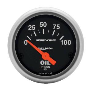 AutoMeter GAUGE OIL PRESSURE 2 1/16in. 100PSI ELECTRIC SPORT-COMP - 3327