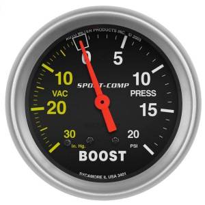 AutoMeter GAUGE VAC/BOOST 2 5/8in. 30INHG-20PSI MECHANICAL SPORT-COMP - 3401