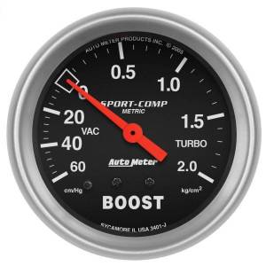 AutoMeter GAUGE VAC/BOOST 2 5/8in. 60CMHG-2.1KG/CM2 MECHANICAL SPORT-COMP - 3401-J