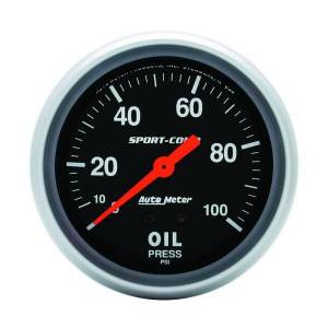 AutoMeter GAUGE OIL PRESSURE 2 5/8in. 100PSI MECHANICAL SPORT-COMP - 3421