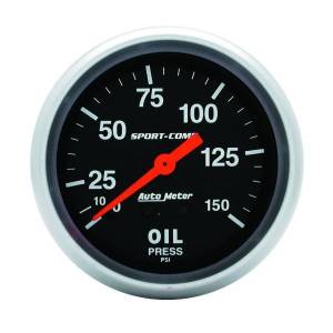 AutoMeter GAUGE OIL PRESSURE 2 5/8in. 150PSI MECHANICAL SPORT-COMP - 3423