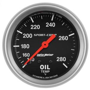 AutoMeter GAUGE OIL TEMP 2 5/8in. 140-280deg.F MECHANICAL SPORT-COMP - 3441