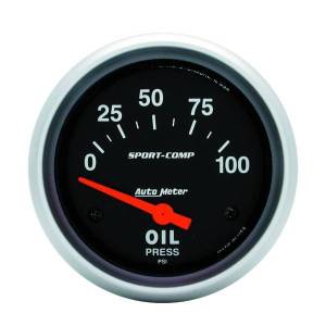 AutoMeter GAUGE OIL PRESSURE 2 5/8in. 100PSI ELECTRIC SPORT-COMP - 3522