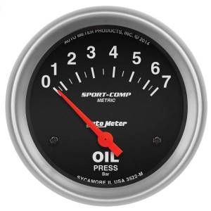 AutoMeter GAUGE OIL PRESSURE 2 5/8in. 7 BAR ELECTRIC SPORT-COMP - 3522-M