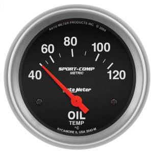 AutoMeter GAUGE OIL TEMP 2 5/8in. 40-120deg.F ELECTRIC SPORT-COMP - 3542-M