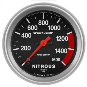 AutoMeter GAUGE NITROUS PRESS 2 5/8in. 1600PSI DIGITAL STEPPER MOTOR SPORT-COMP - 3574