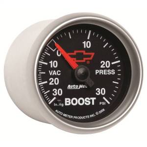 Autometer - AutoMeter GAUGE VAC/BOOST 2 1/16in. 30INHG-30PSI MECHANICAL CHEVY RED BOWTIE BLACK - 3603-00406 - Image 3