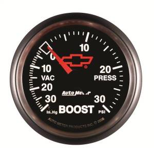 Autometer - AutoMeter GAUGE VAC/BOOST 2 1/16in. 30INHG-30PSI MECHANICAL CHEVY RED BOWTIE BLACK - 3603-00406 - Image 4