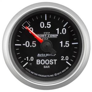 AutoMeter GAUGE VAC/BOOST 2 1/16in.-1-+2 BAR MECHANICAL SPORT-COMP II - 3603-M2