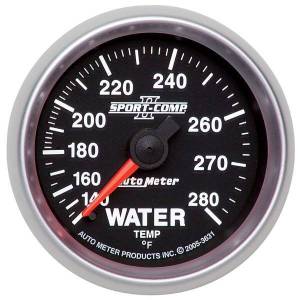 AutoMeter GAUGE WATER TEMP 2 1/16in. 140-280deg.F MECHANICAL SPORT-COMP II - 3631