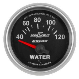 AutoMeter GAUGE WATER TEMP 2 1/16in. 40-120deg.C ELECTRIC SPORT-COMP II - 3637-M