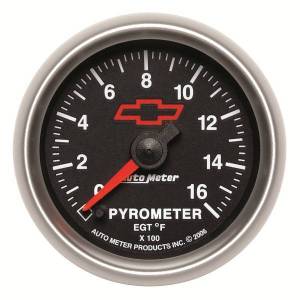 AutoMeter GAUGE PYROMETER (EGT) 2 1/16in. 1600deg.F STEPPER MOTOR CHEVY RED BOWTIE B - 3644-00406