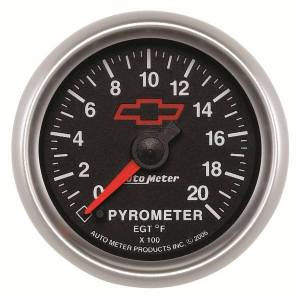 AutoMeter GAUGE PYROMETER (EGT) 2 1/16in. 2000deg.F STEPPER MOTOR CHEVY RED BOWTIE B - 3645-00406