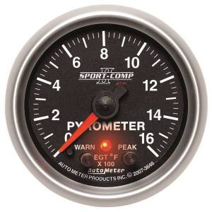 AutoMeter GAUGE PYROMETER (EGT) 2 1/16in. 1600deg.F STEPPER MOTOR W/PK/WRN SPORT-COMP - 3646
