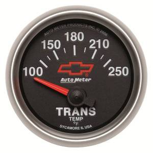 AutoMeter GAUGE TRANSMISSION TEMP 2 1/16in. 100-250deg.F ELECTRIC CHEVY RED BOWTIE B - 3649-00406