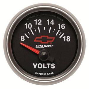 AutoMeter GAUGE VOLTMETER 2 1/16in. 18V ELECTRIC CHEVY RED BOWTIE BLACK - 3692-00406