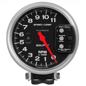 AutoMeter GAUGE TACHOMETER 5in. 11K RPM PEDESTAL W/RPM PLAYBACK SPORT-COMP - 3967