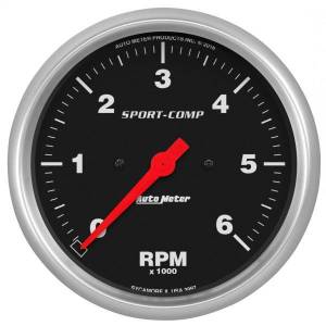 AutoMeter GAUGE TACHOMETER 5in. 6K RPM IN-DASH SPORT-COMP - 3997