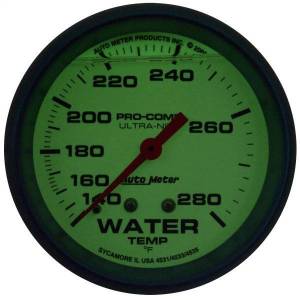 Autometer - AutoMeter GAUGE WTEMP 2 5/8in. 140-280deg.F LIQUID FILLED MECH GLOW IN DARK ULTRA-NI - 4231 - Image 2