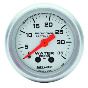 AutoMeter GAUGE WATER PRESS 2 1/16in. 35PSI MECHANICAL ULTRA-LITE - 4307