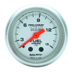 AutoMeter GAUGE FUEL PRESSURE 2 1/16in. 15PSI MECHANICAL ULTRA-LITE - 4311