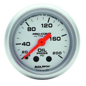 AutoMeter GAUGE OIL PRESSURE 2 1/16in. 200PSI MECHANICAL ULTRA-LITE - 4322