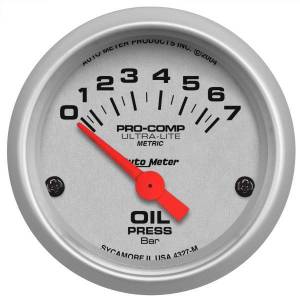 AutoMeter GAUGE OIL PRESSURE 2 1/16in. 7 BAR ELECTRIC ULTRA-LITE - 4327-M