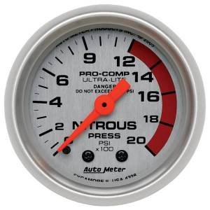 AutoMeter GAUGE NITROUS PRESSURE 2 1/16in. 2000PSI MECHANICAL ULTRA-LITE - 4328