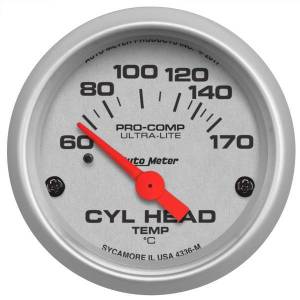 AutoMeter GAUGE CYLINDER HEAD TEMP 2 1/16in. 60-170deg.C ELECTRIC ULTRA-LITE - 4336-M