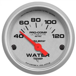 AutoMeter GAUGE WATER TEMP 2 1/16in. 40-120deg.C ELECTRIC ULTRA-LITE - 4337-M