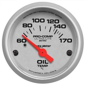 AutoMeter GAUGE OIL TEMP 2 1/16in. 60-170deg.F ELECTRIC ULTRA-LITE - 4348-M