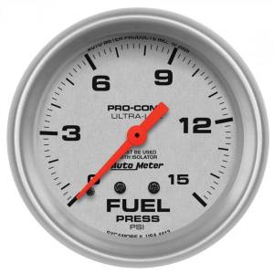 AutoMeter GAUGE FUEL PRESSURE 2 5/8in. 15PSI MECHANICAL W/ISOLATOR ULTRA-LITE - 4413