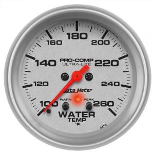 AutoMeter GAUGE WATER TEMP 2 5/8in. 260deg.F DIGITAL STEPPER MOTOR W/PK/WRN ULTRA-LIT - 4454