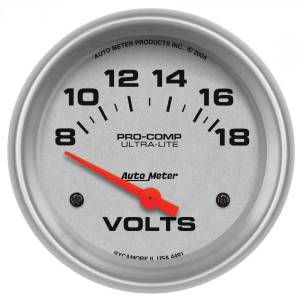 AutoMeter GAUGE VOLTMETER 2 5/8in. 18V ELECTRIC ULTRA-LITE - 4491