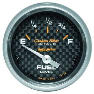 AutoMeter GAUGE FUEL LEVEL 2 1/16in. 0OE TO 90OF ELEC CARBON FIBER - 4714