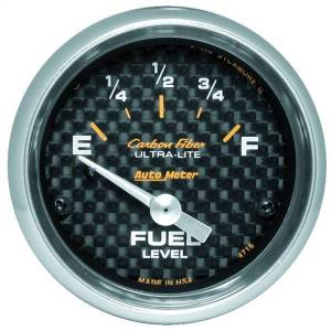 AutoMeter GAUGE FUEL LEVEL 2 1/16in. 240OE TO 33OF ELEC CARBON FIBER - 4716