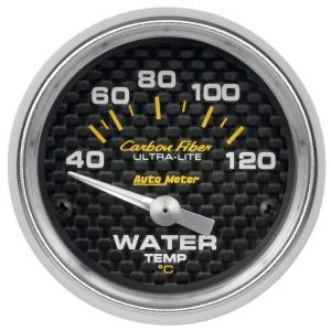 AutoMeter GAUGE WATER TEMP 2 1/16in. 40-120deg.C ELECTRIC CARBON FIBER - 4737-M