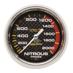 AutoMeter GAUGE NITROUS PRESSURE 2 5/8in. 1600PSI MECHANICAL CARBON FIBER - 4828